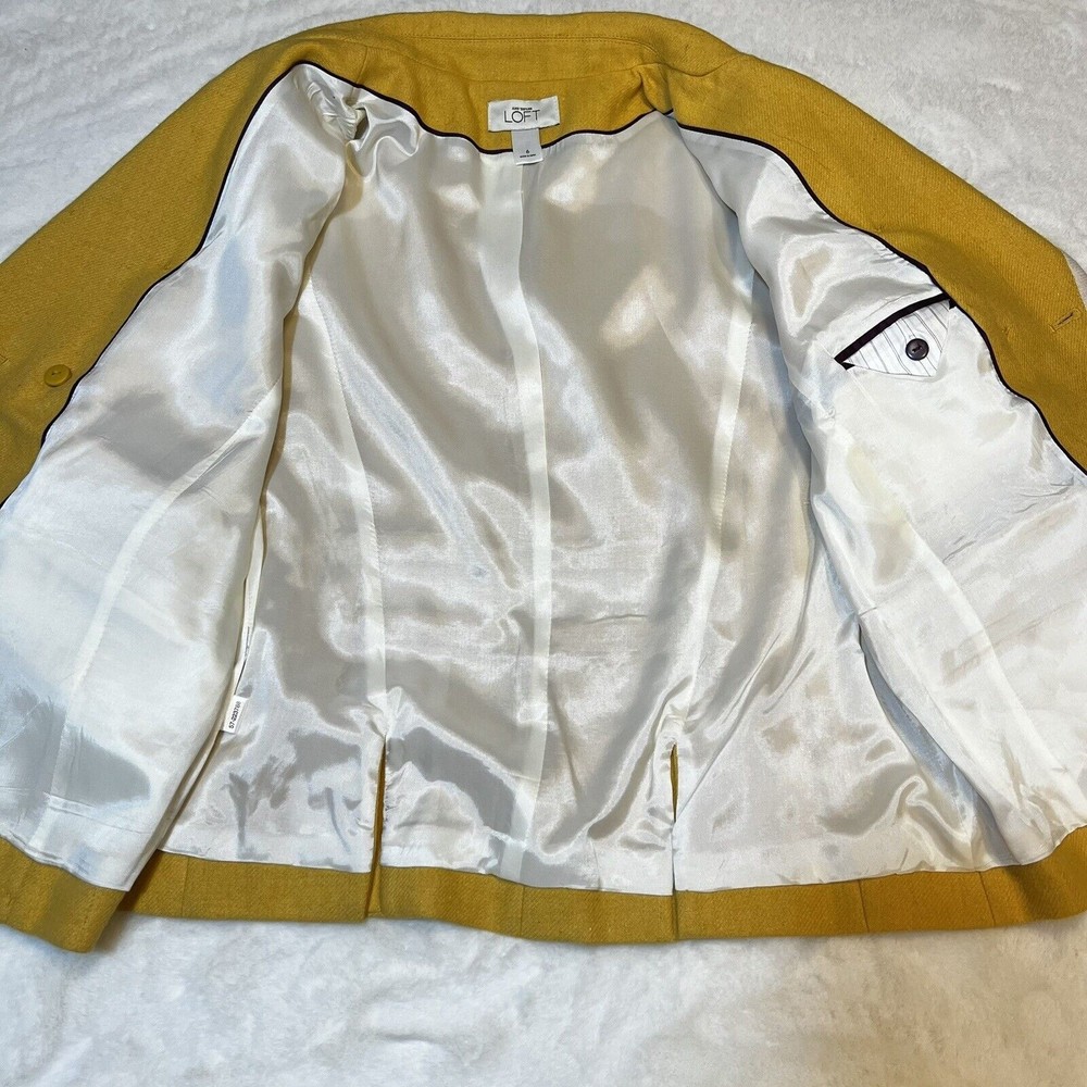 Ann Taylor Loft Yellow Blazer Women’s 6 Y2K Clueless - Picture 10 of 15